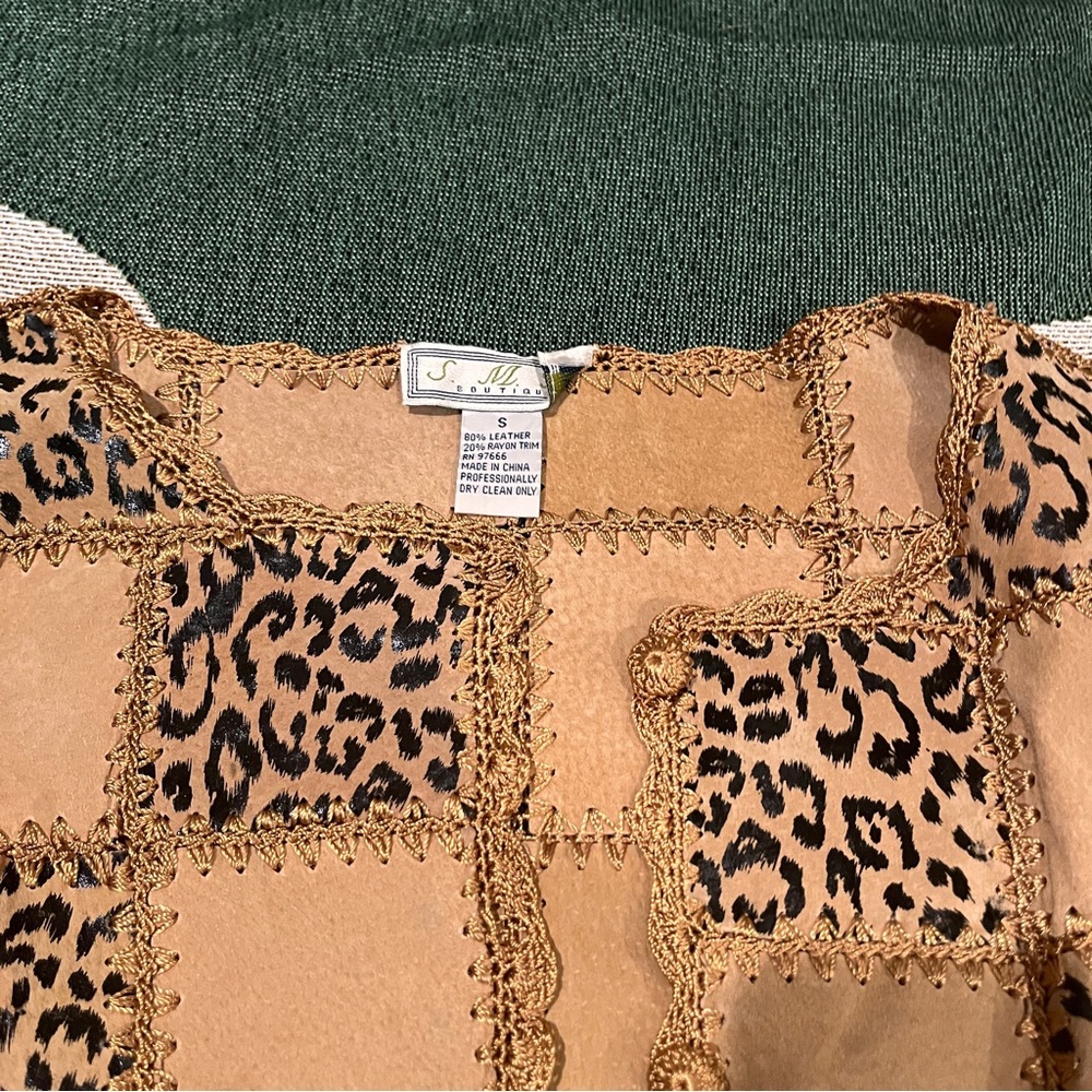 Leather Patchwork Cardigan/Jacket - image 3